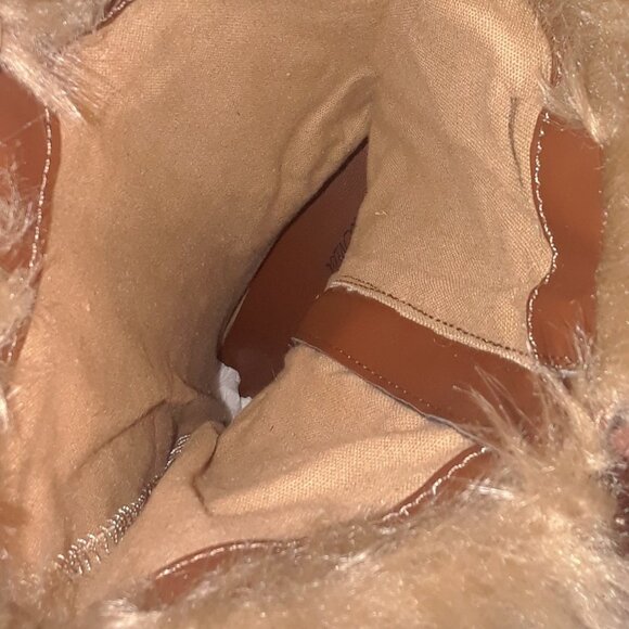 Pointed Toe Platform Wedge Heels Faux Fur Half Boots - Picture 6 of 6